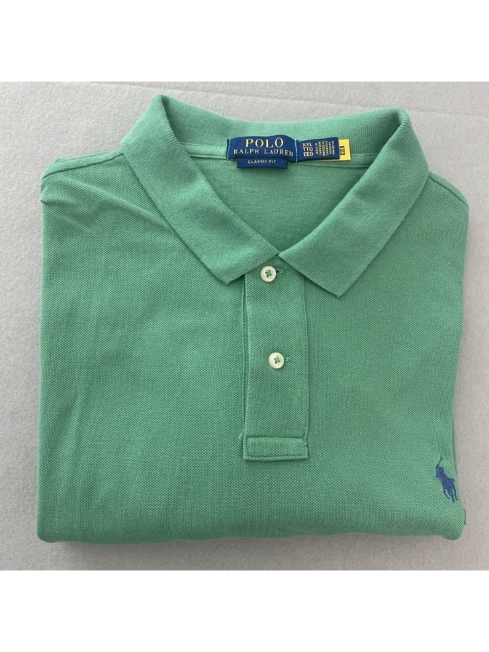 Polo Ralph Lauren Polo Shirt Men's XXL Green Classic Fit Short Sleeve Pony Logo